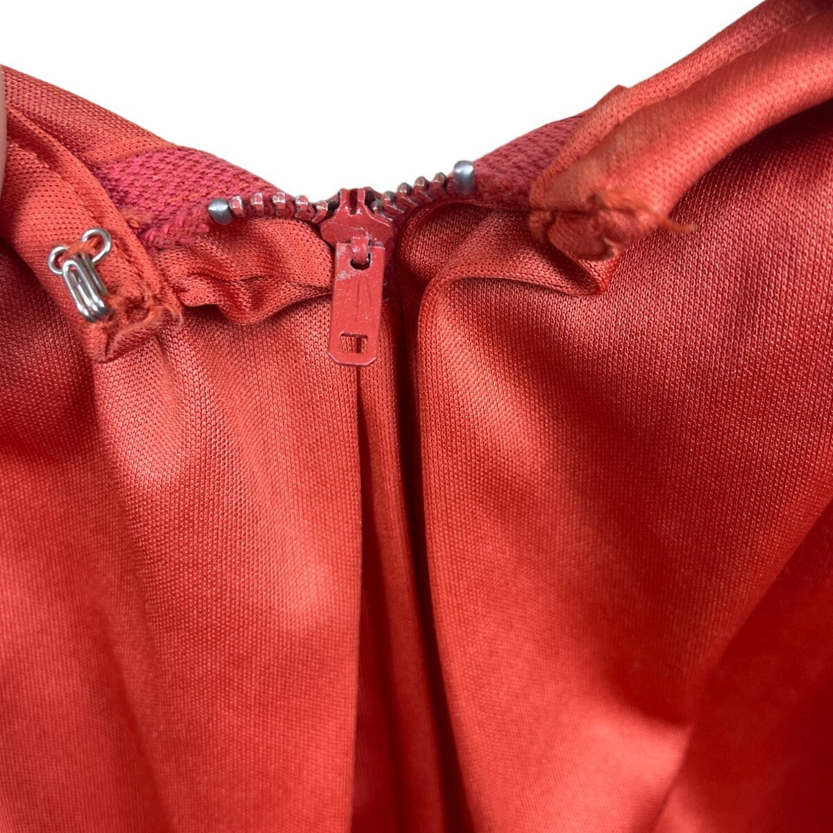 Vintage Style Rust Orange Maxi Dress With Belt & Flutter Sleeves S/M