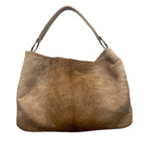 Prua Women’s Brown Leather & Cowhide & Green Lining Shoulder Tote Bag