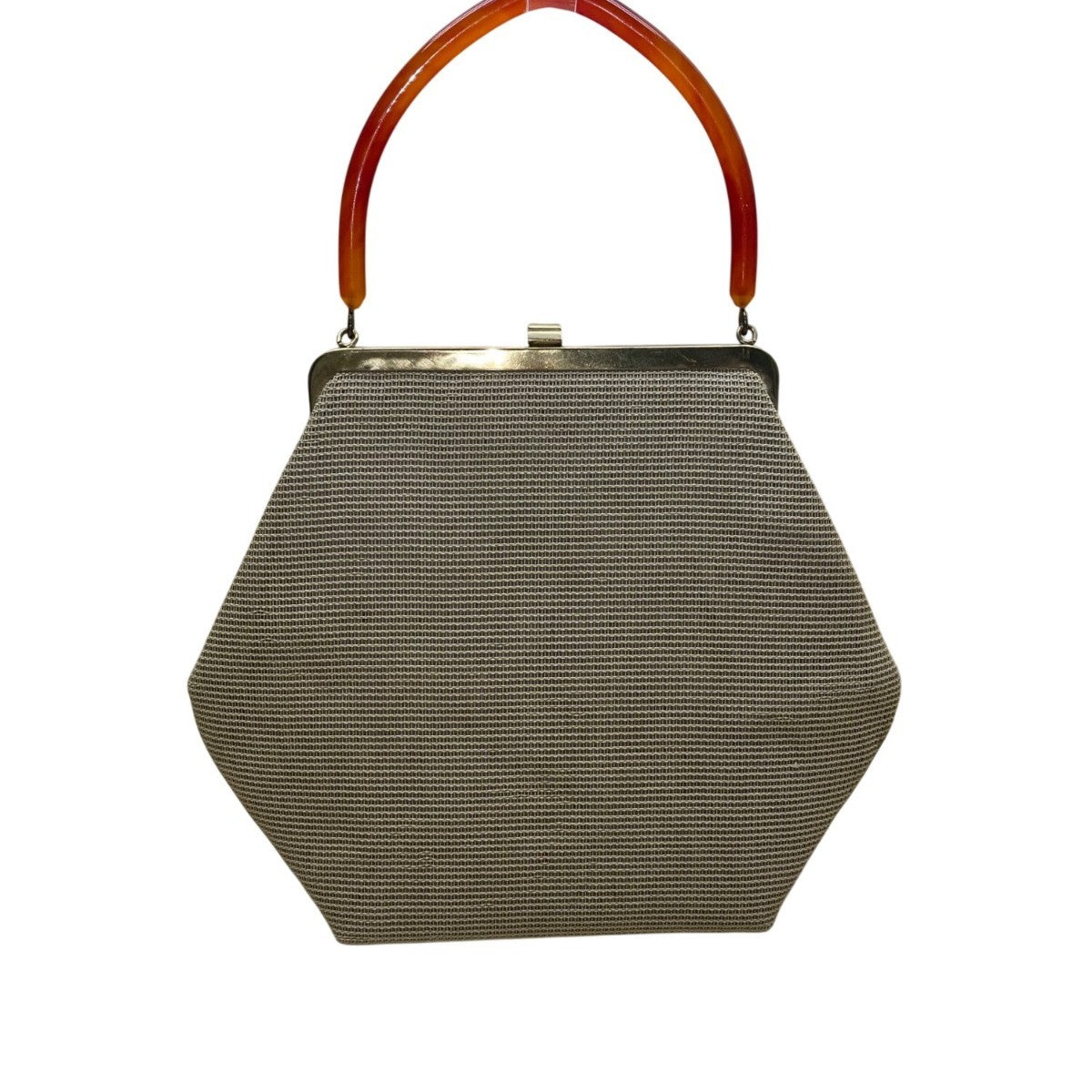 Soure Bag Women’s Multicolor Beaded Floral Resin Handle Hexagon Design Handbag