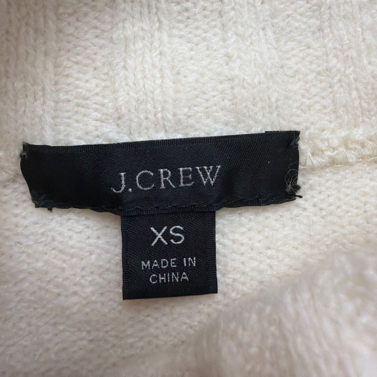 J.Crew Womens Ivory & Navy Merino Striped Turtleneck Sweater Warm Knit Sz XS