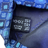 Salvatore Ferragamo Mens Blue 100% Silk Patterned Tie Geometric Design Italy