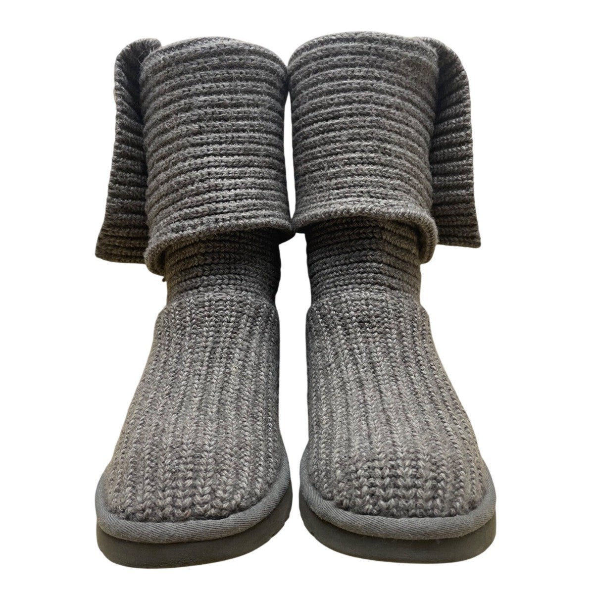 UGG Women’s Gray Knit Button-Up Fold-Over Design  Winter Boots Size 7
