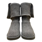 UGG Women’s Gray Knit Button-Up Fold-Over Design  Winter Boots Size 7