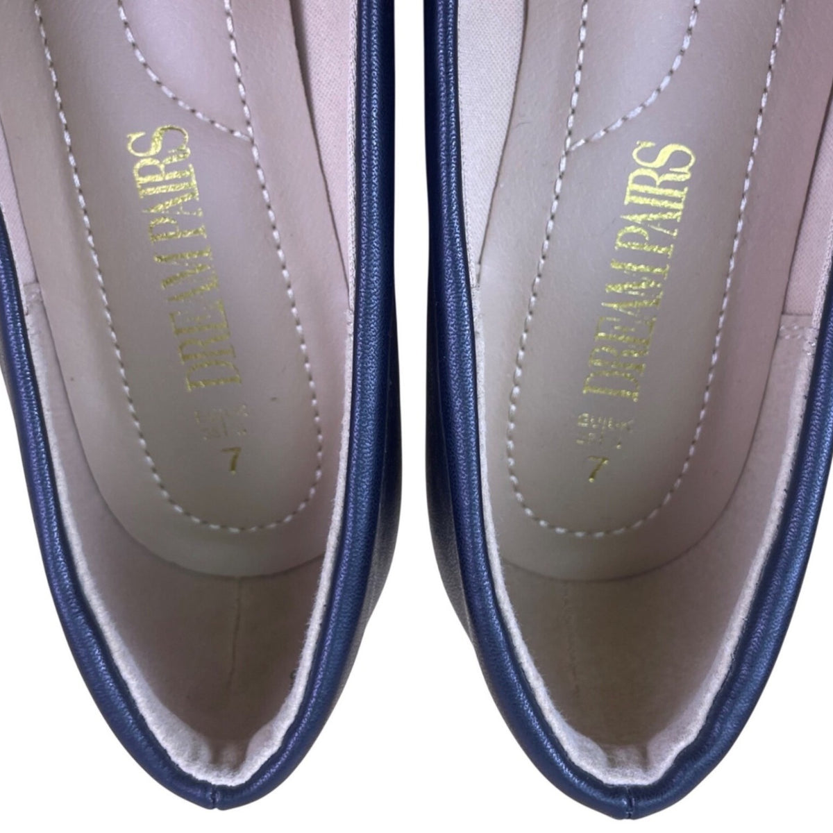Dream Pairs Women’s Navy Faux Leather Low Heel Slip-On Pumps Size 7 - New