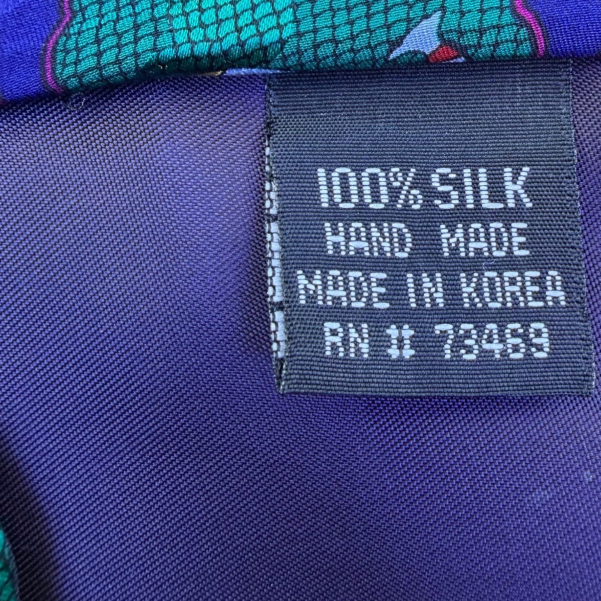 vintage Disney Mens Purple & Green Silk Genie Necktie Aladdin Pattern Long Tie