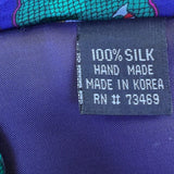 vintage Disney Mens Purple & Green Silk Genie Necktie Aladdin Pattern Long Tie
