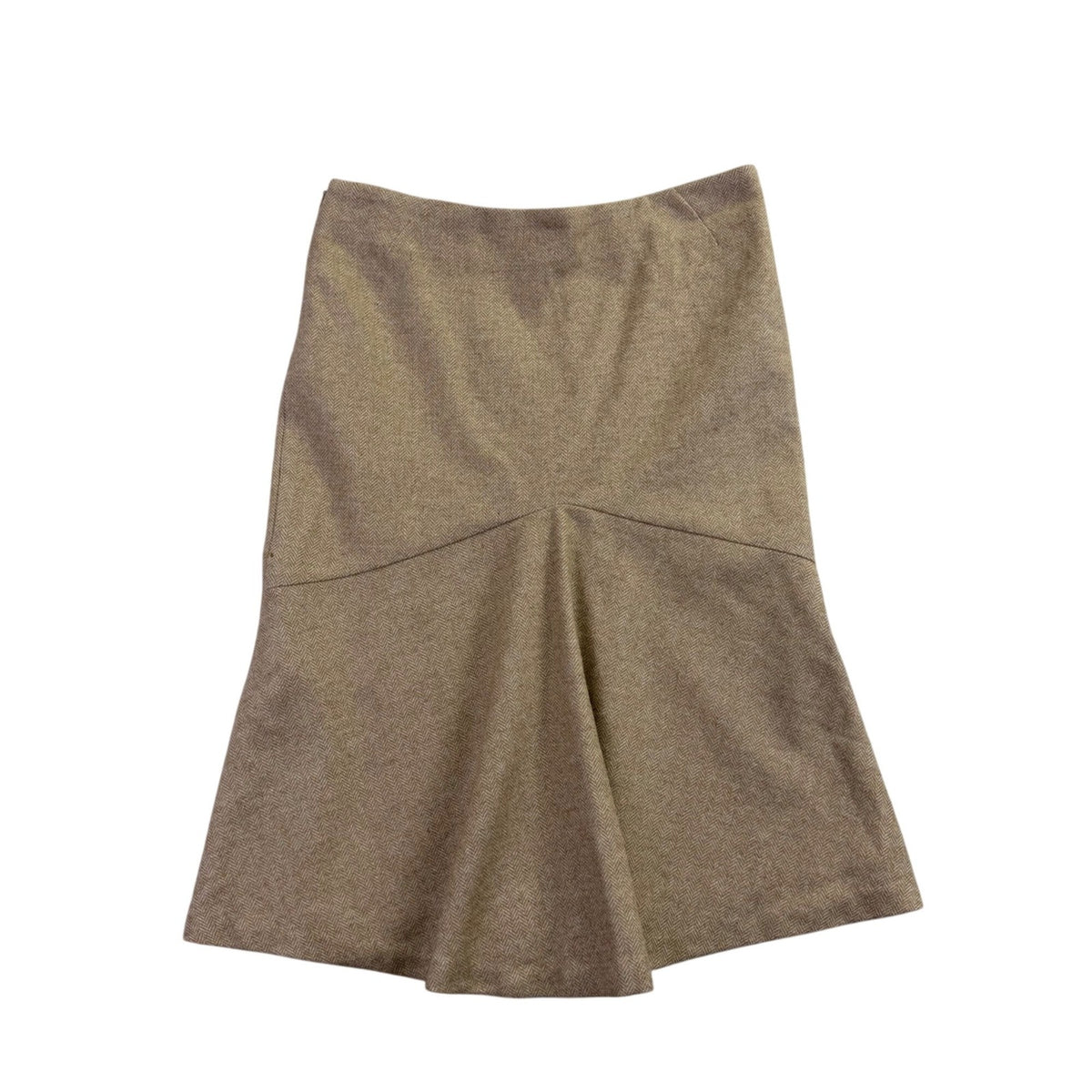 United Colors Of Benetton Women Beige Wool-Blend Flared Skirt Size 38 