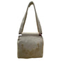 Thistle Needleworks Linen Floral Embroidered With Wooden Accents Shoulder Bag