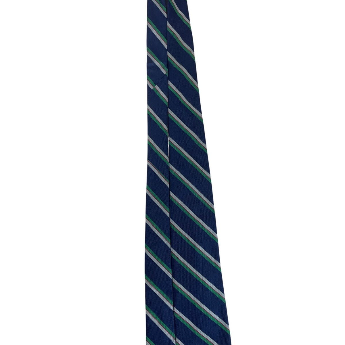 Vintage Brooks Brothers Navy All Silk Striped Tie Green Blue Business Classic