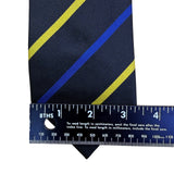 Ben Silver Mens Navy Silk Striped Tie Yellow & Blue All Occasion Imported Handma