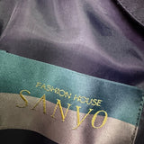 Sanyo Women Navy Blue Double-Breasted Trench Coat Belted With Buttoned Cuffs