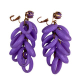 Vintage Unknown Womens Lavender Resin Dangling Clip-On Earrings