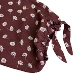 Papermoon Womens Brown Polyester Floral Print Blouse With Tie Sleeves Size XXL