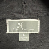 JM Collection Womens Black Beaded Cuff Open Front Cardigan Size L