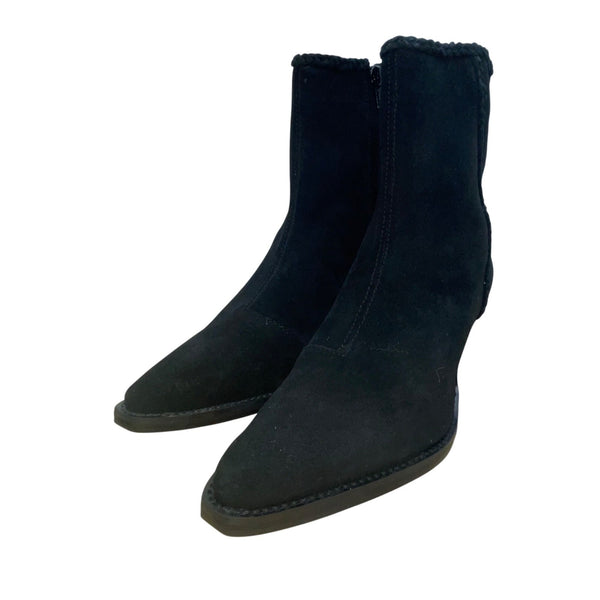 Coconuts By Matisse Women’s Black Leather Side Zipper Heeled Ankle Boots Size 6M