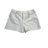 Loft Womens White Cotton Blend Frayed Hem Denim Shorts Casual Summer Size 32/14