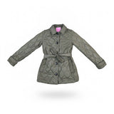 Kate Spade Girls Green Quilted Button-Up Coat With Belt Size Size XS