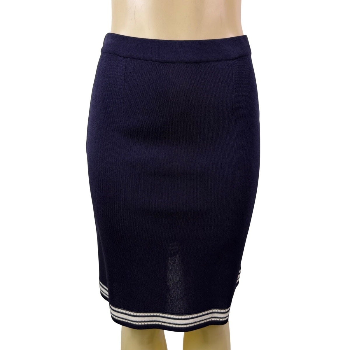Exclusively Misook Womens Navy Acrylic Two-Piece Knit Top & Skirt Set Size XS P