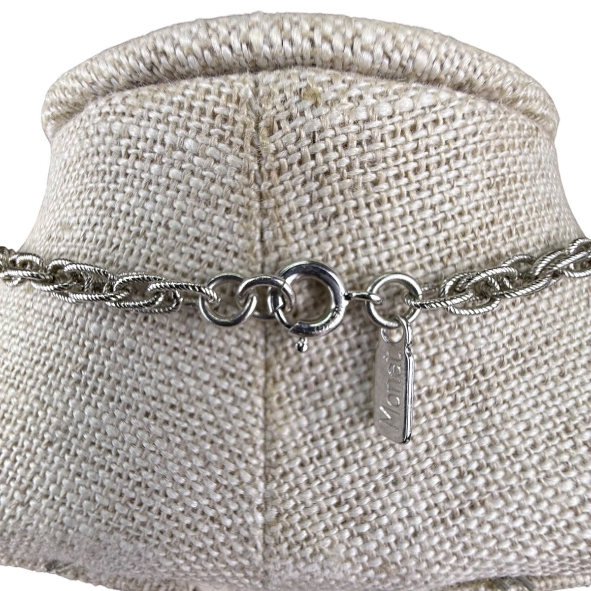 Monet Womens Silver Tone Rope Chain Vintage Necklace