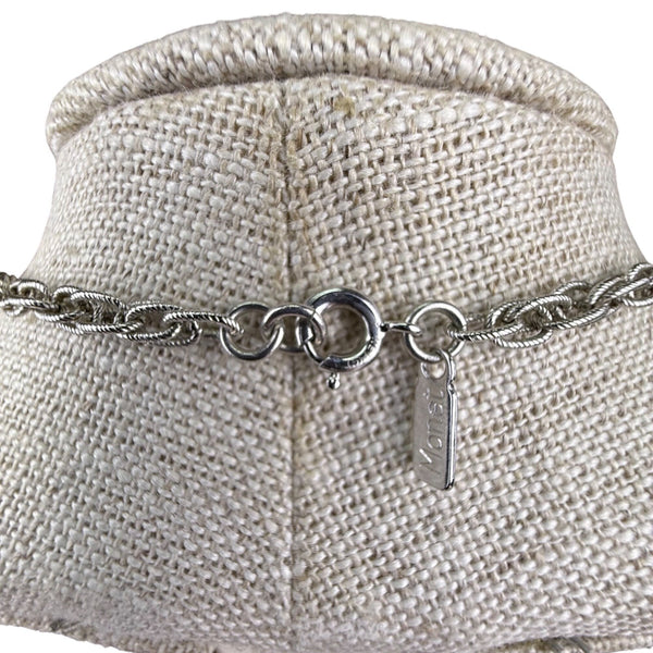 Monet Womens Silver Tone Rope Chain Vintage Necklace
