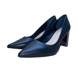 Alfani Women’s Black Leather Step N Flex Block Heel Dress Pumps Size 9M