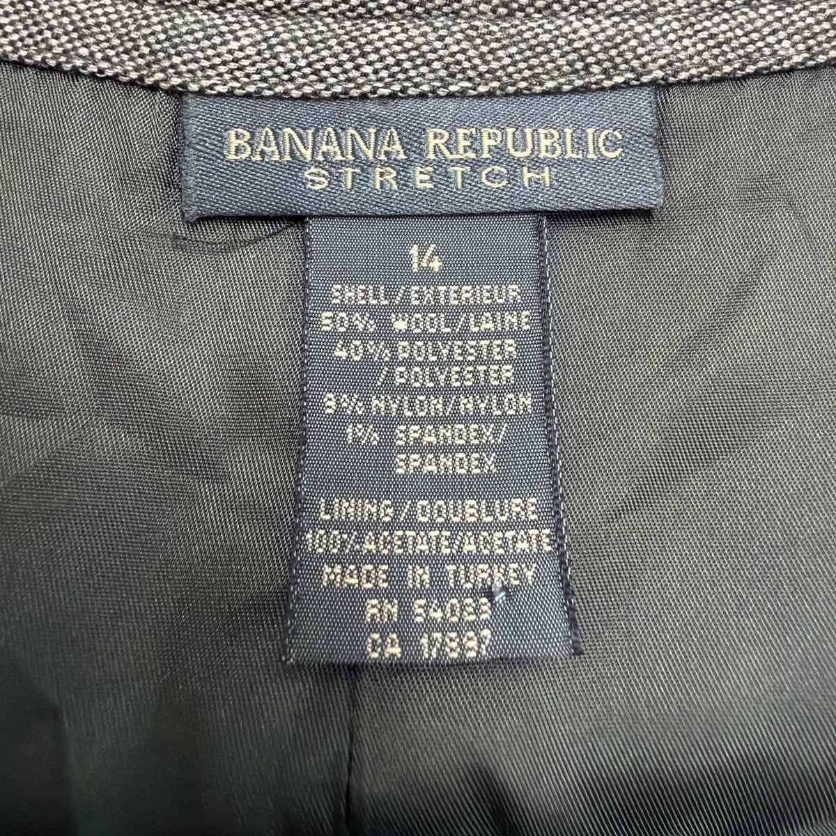 Banana Republic Womens Gray Wool Blend A-Line Skirt With Drawstring Waist Sz 14