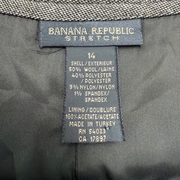 Banana Republic Womens Gray Wool Blend A-Line Skirt With Drawstring Waist Sz 14