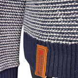 Khujo Womens Navy & White Sweater With Funnel Neck Pullover Stylish Sz M - New