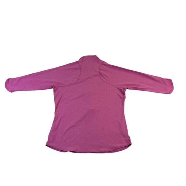 Nike Womens Pink Dri-Fit 3/4 Sleeve Zip Pullover Workout Shirt Sz  XL