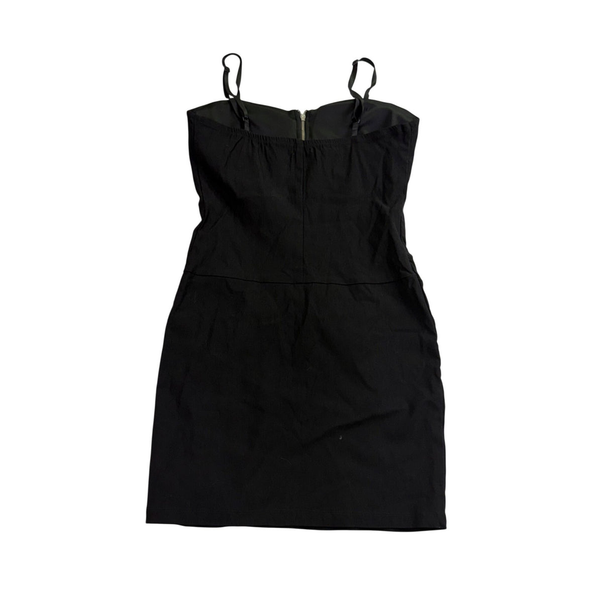 Body Central Women’s Black Mini Dress W/ Button Detail Zip Front Size M