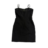 Body Central Women’s Black Mini Dress W/ Button Detail Zip Front Size M