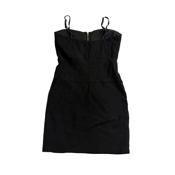 Body Central Women’s Black Mini Dress W/ Button Detail Zip Front Size M