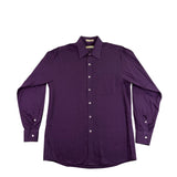 Michael Kors Mens Purple Cotton Button-Up Long Sleeve Shirt Regular Fit Sz 15.5