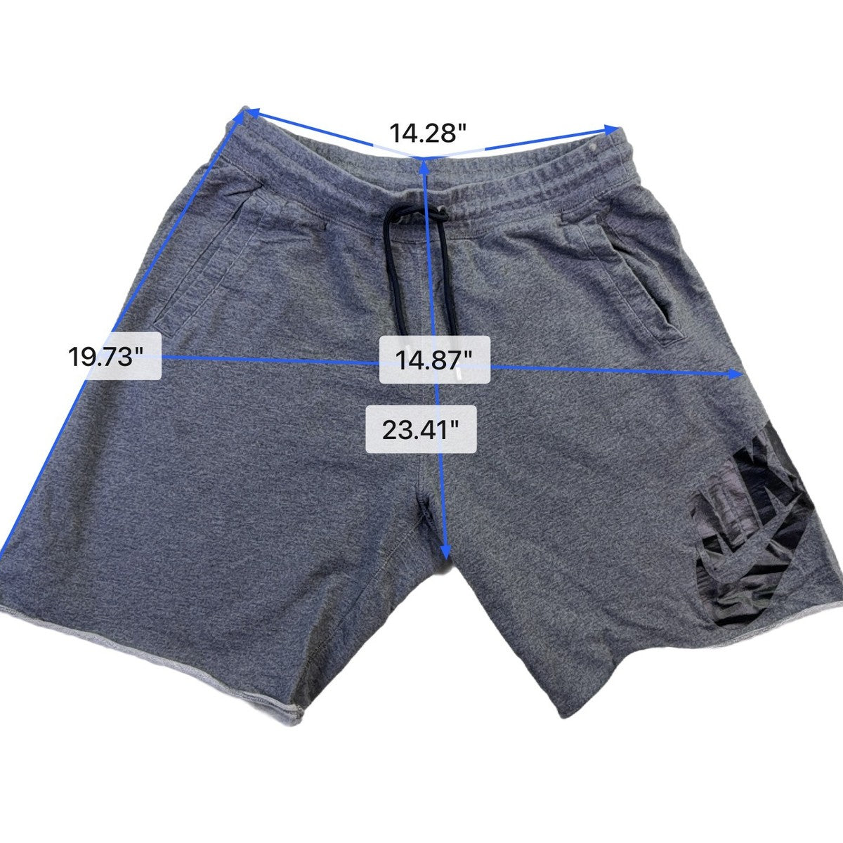 Nike Mens Gray Cotton Drawstring Athletic Shorts Lounge & Activewear Size Large