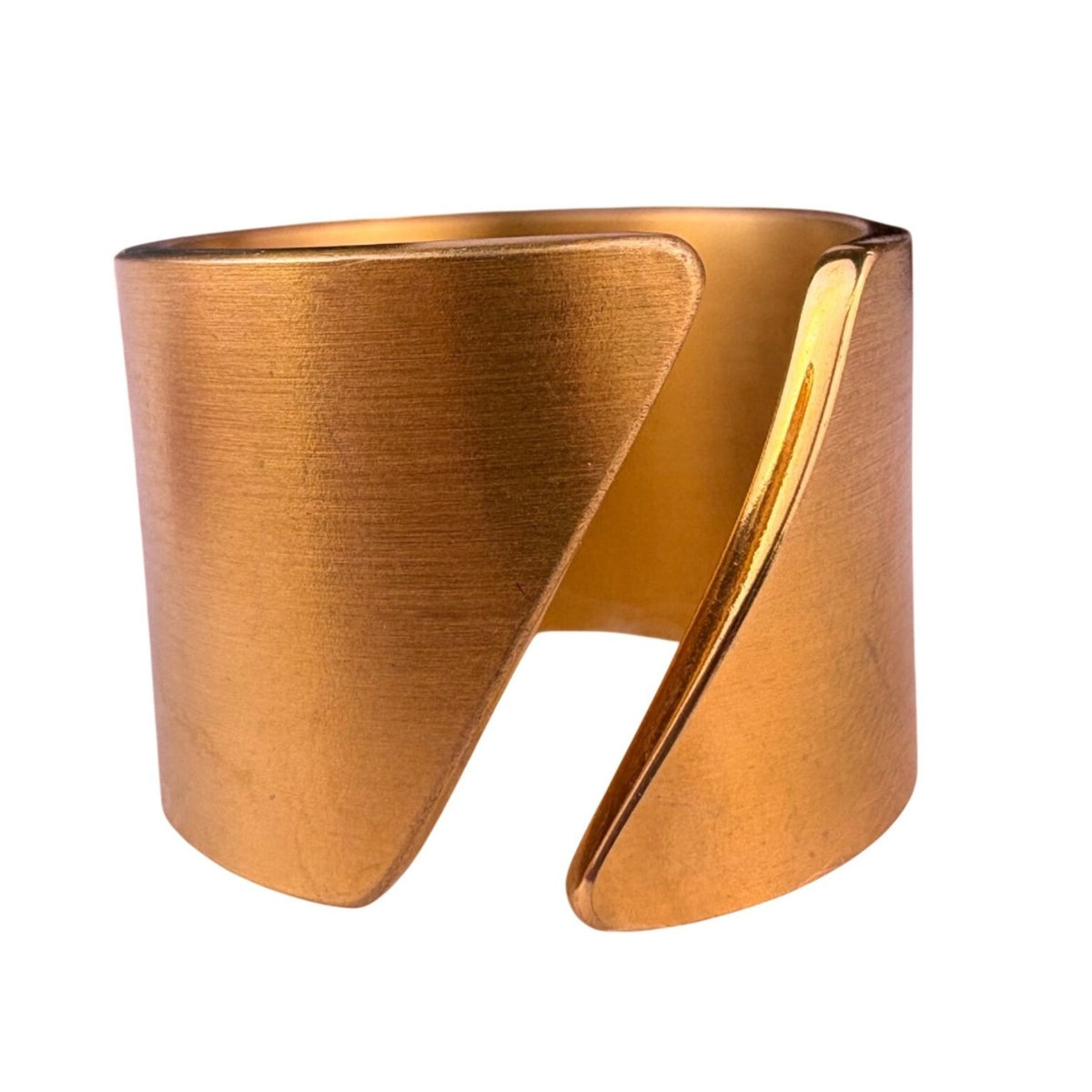Romano Womens Gold Tone Brass Ring Statement Modern Wrap Fits Size 8-9