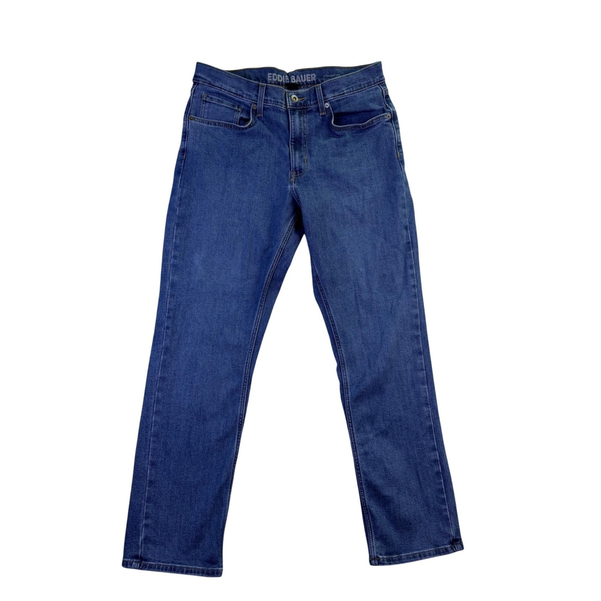 Eddie Bauer Mens Blue Cotton Blend Straight Fit Stretch Denim Jeans Sz 32X30