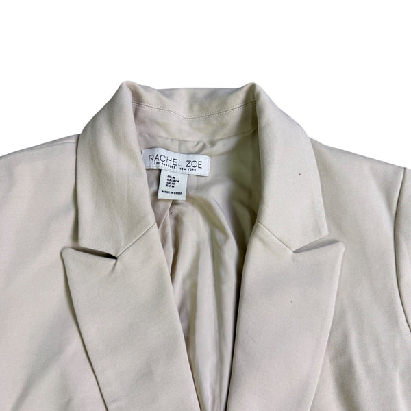 Rachel Zoe Womens Beige Blazer Slim Fit Single Button Jacket Size M