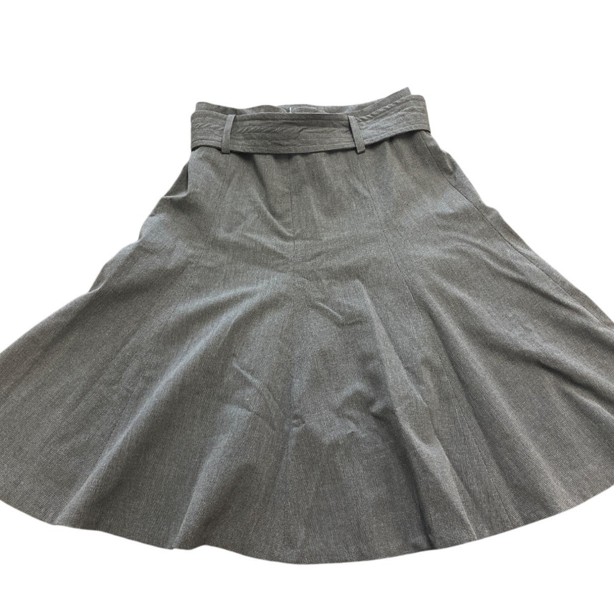 Grace Elements Women's Gray A-Line Midi Skirt With Belt Sz 6