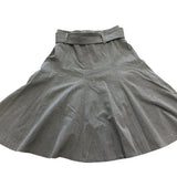 Grace Elements Women's Gray A-Line Midi Skirt With Belt Sz 6