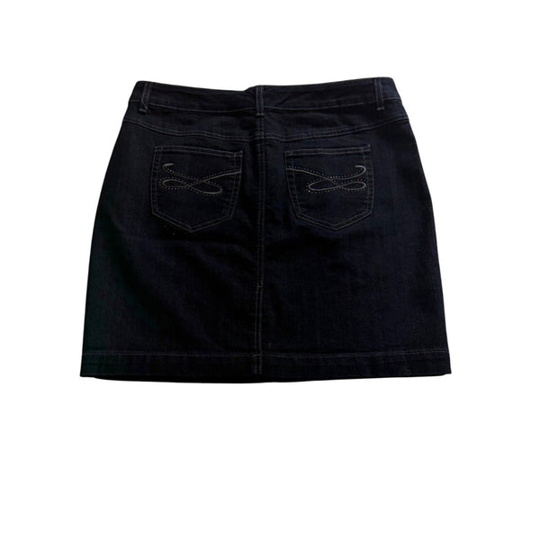 Style & Co Womens Dark Wash Denim Skirt Cotton Blend Casual Design Size M