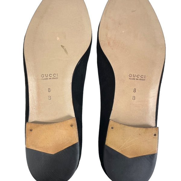 Gucci Women’s Black Suede Slip On Loafers Sz 8 - NWOB