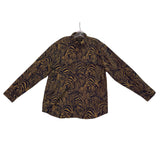 Banana Republic Mens Navy & Tan Button-Up Long-Sleeve Shirt  Animal Print Size L