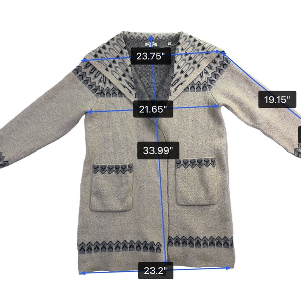 Max Studio Women’s Gray Knit Cardigan With Pockets Size Large