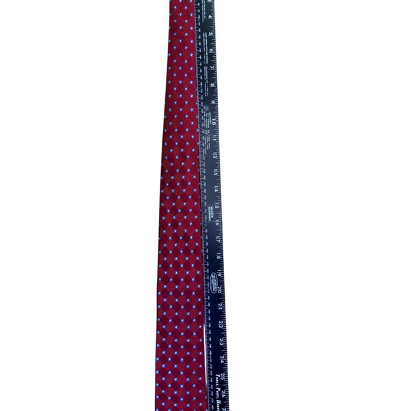 Jos A Bank Mens Red Silk Geometric Tie Executive Collection Blue Pattern