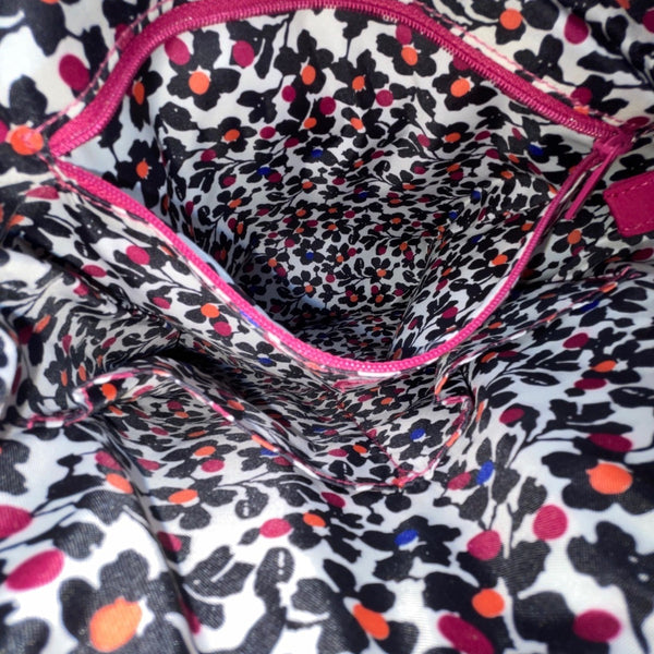 Vera Bradley Women’s Pink Quilted Zipper Closure Iconic Hipster Crossbody Bag