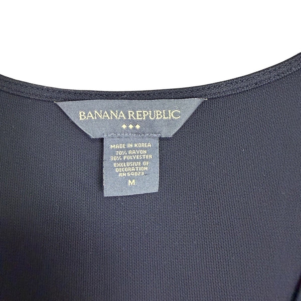 Banana Republic Womens Black Wrap Maxi Dress Comfortable & Flowy Sz M