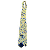 Banana Republic Mens Yellow Silk Tie With Blue Fish Print