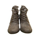 Fergalicious Women’s Taupe Zip Closure Heeled Weever Ankle Booties Size 7.5M