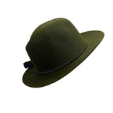 Vintage Rockel Green Wool Fedora Hat Rustic Design Twisted Cord Band Feather OS