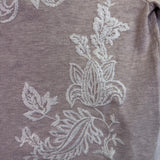 Chicos Womens Beige Embroidered Floral Design Knit Sweater Size M